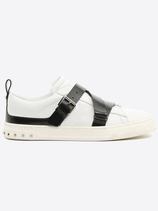 Men's Belted V-Punk Low Top Sneakers White - VALENTINO - BALAAN 2