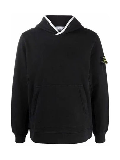 Wappen Patch Cotton Hoodie Black - STONE ISLAND - BALAAN 2