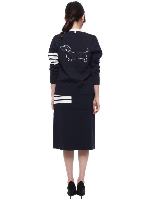 Double Face Merino 4 Bar A Line Skirt Navy - THOM BROWNE - BALAAN 6