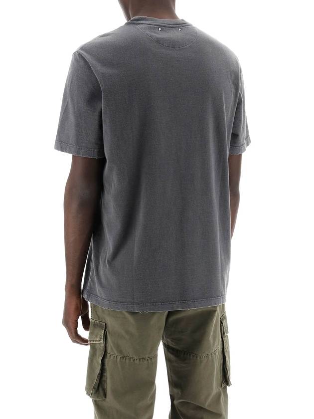 Golden Lettering Cotton Short Sleeve T-Shirt Grey - GOLDEN GOOSE - BALAAN 4