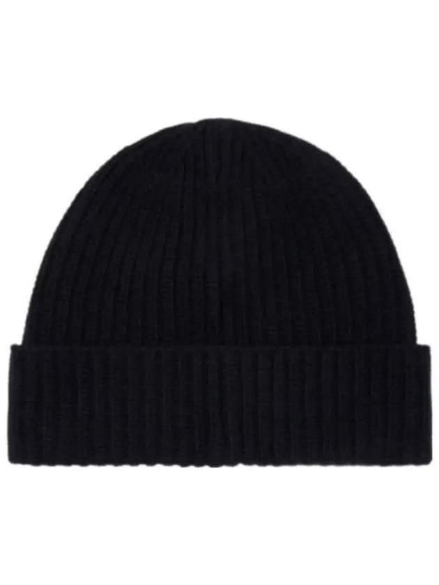 Logo Knit Beanie Black - STONE ISLAND - BALAAN 3