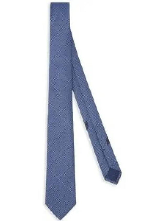 Jacquard Gancini Tie Dark Blue - SALVATORE FERRAGAMO - BALAAN 2