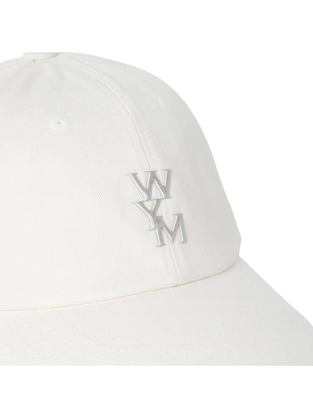 Men's Aurora Embossed Logo Ball Cap White - WOOYOUNGMI - BALAAN 6