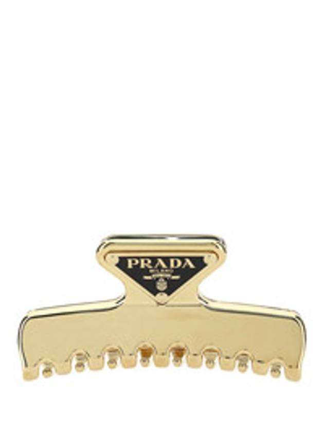 Women's Logo Metal Hair Clip Gold - PRADA - BALAAN 5