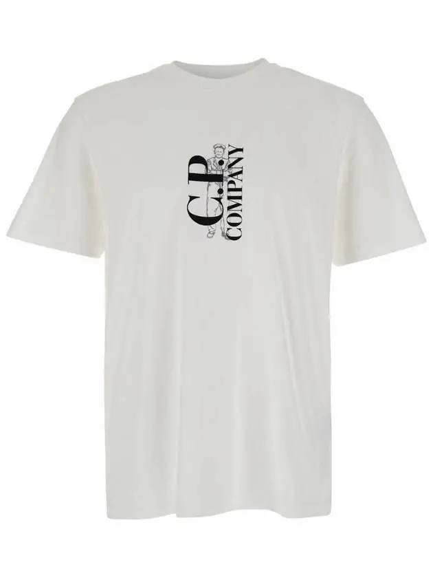 Logo Short Sleeve T-Shirt White - CP COMPANY - BALAAN 3