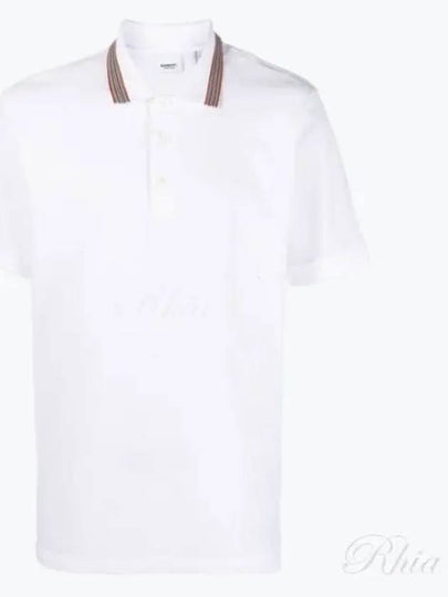 Collar Detail Polo Shirt White - BURBERRY - BALAAN 2