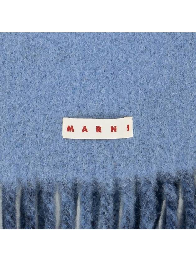 Logo Alpaca Mohair Scarf Blue - MARNI - BALAAN 4