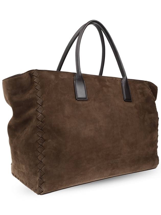 Bottega Veneta Suede Shopper Bag, Men's, Brown - BOTTEGA VENETA - BALAAN 4