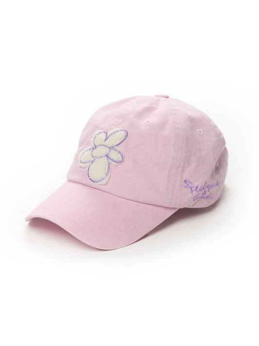 GRAFFITI FLOWER PIGMENT BIOWAHED BALL CAP PINK - STIGMA - BALAAN 1