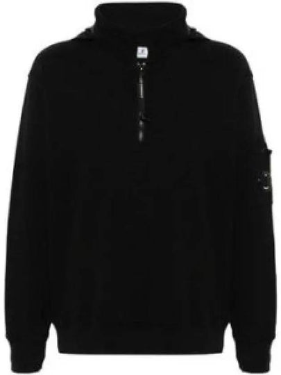 Cotton Fleece Zipped Sweatshirt Black - CP COMPANY - BALAAN 2