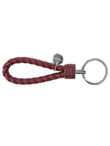 Intrecciato Leather Key Ring Brown - BOTTEGA VENETA - BALAAN 1