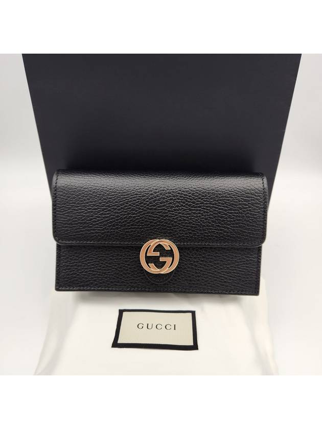 GG Interlocking Chain Strap Cross Bag Black - GUCCI - BALAAN 2