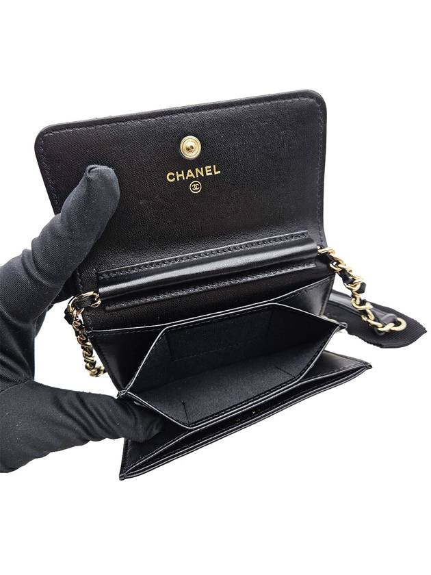 Chanel AP2163 Black Gold CC Camellia Chain Mini WOC Cross Bag 31st - CHANEL - BALAAN 8