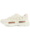 Rhyton Leather Sneakers Logo Ivory - GUCCI - BALAAN 5