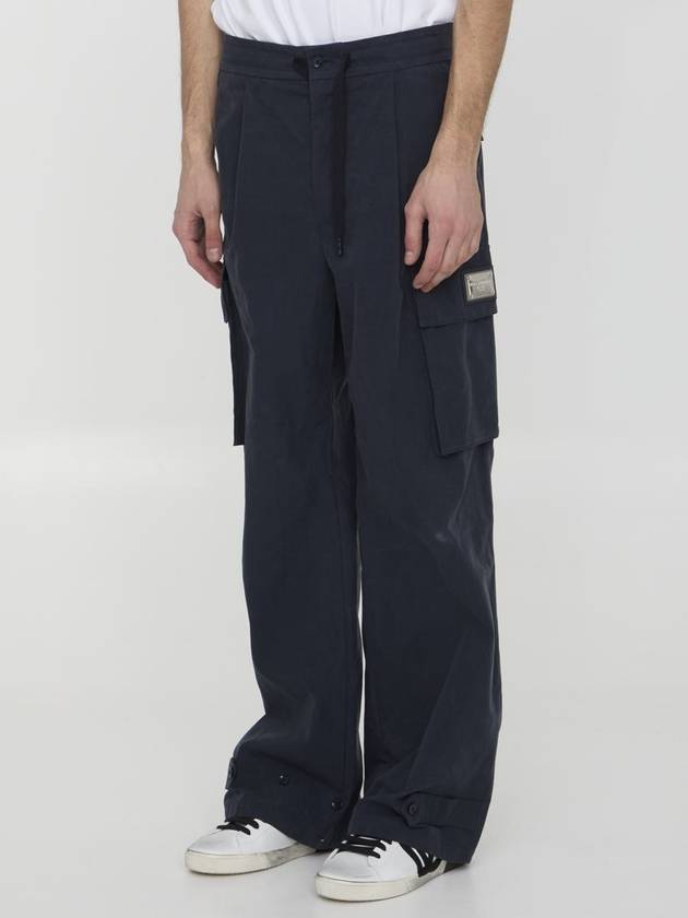 Men's Cargo Straight Pants Blue - DOLCE&GABBANA - BALAAN 3