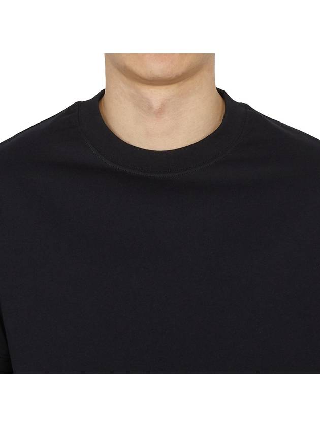 Check Label Cotton Short Sleeve T-Shirt Black - BURBERRY - BALAAN 6