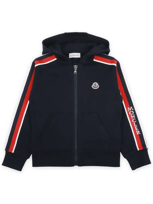 Kids Three Stripe Lining Wappen Patch Hood Zip up Navy 8G00032 899PS 778 8 10A - MONCLER - BALAAN 3