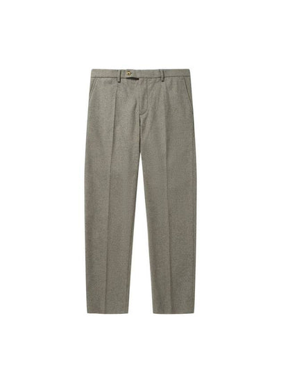 Wool Tapered Set-up Straight Pants Grey - SOLEW - BALAAN 2