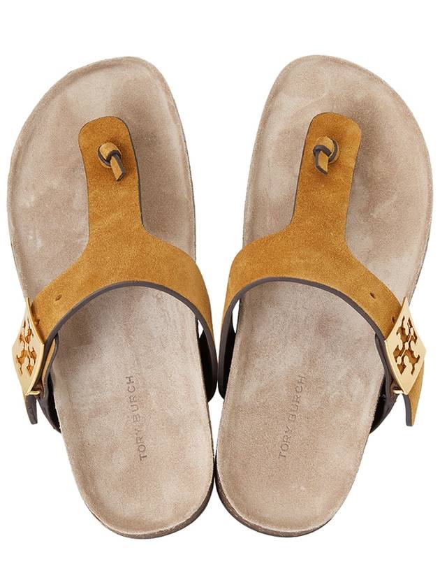 Mellow Thong Leather Flip Flops Brown - TORY BURCH - BALAAN 3