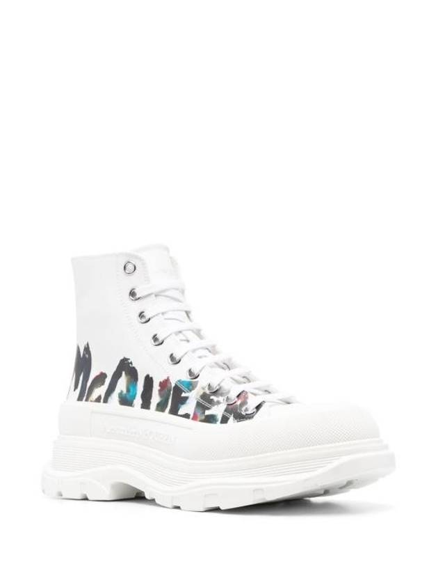 Graffiti Logo Tread Slick Walker Boots White - ALEXANDER MCQUEEN - BALAAN 4