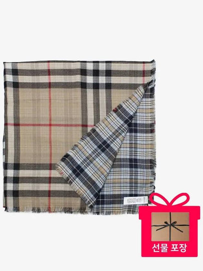 Reversible Check Cashmere Scarf Beige - BURBERRY - BALAAN 2