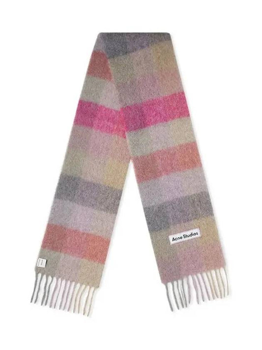 Check Mohair Muffler Fuchsia Lilac Pink - ACNE STUDIOS - BALAAN 2