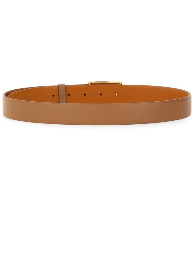 T Timeless Buckle Reversible Leather Belt Brown - TOD'S - BALAAN 4