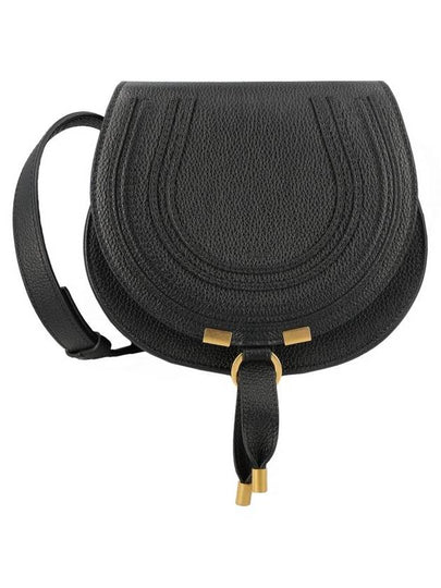 Marcie Saddle Small Grained Leather Cross Bag Black - CHLOE - BALAAN 2