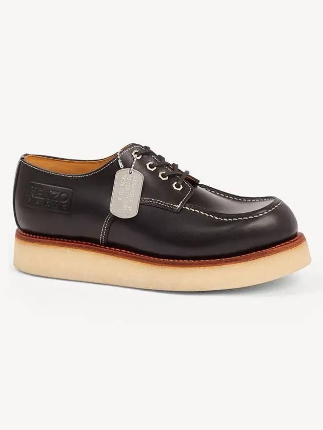 Men's Leather Derby Black - KENZO - BALAAN.