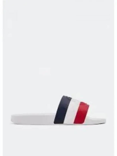 Basil Logo Striped Slippers White - MONCLER - BALAAN 2