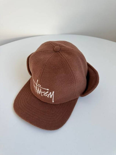 Ear Flap Wool Fleece Crown Cap 1311159 Brown S M L XL - STUSSY - BALAAN 2