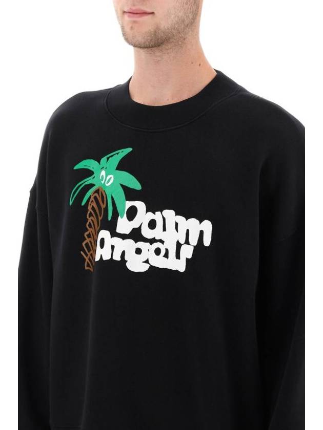 Sketchy Classic Crew Neck Sweatshirt Black - PALM ANGELS - BALAAN 5