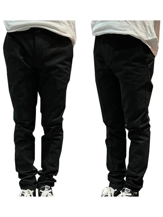 Carrot Fit Cotton Chino Straight Pants Black - AMI - BALAAN 2