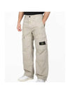 Old Treatment Brushed Cotton Canvas Cargo Straight Pants Beige - STONE ISLAND - BALAAN 1