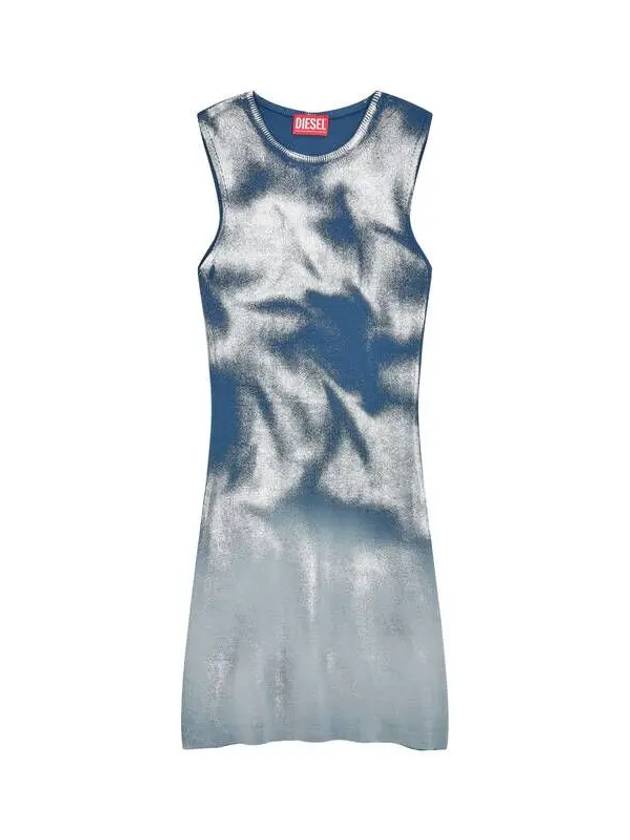 Women s Glitter Slim Knit Dress Dark Blue - DIESEL - BALAAN 1