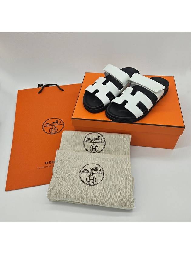 Chypre Calfskin Sandals Blanc - HERMES - BALAAN 3