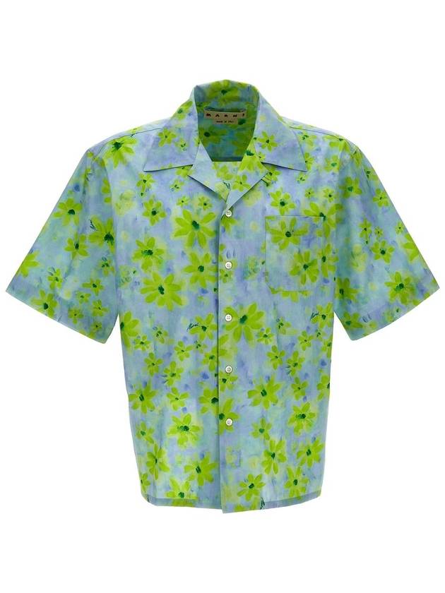 Parade Print Bowling Poplin Short Sleeve Shirt Light Green - MARNI - BALAAN 6