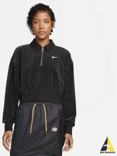 Women s Sportswear Velor MOD Crop Quarter Zip 010 - NIKE - BALAAN 1