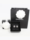 earrings metal resin diamante silver black crystal - CHANEL - BALAAN 11