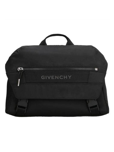 G Trek Logo Nylon Messenger Bag Black - GIVENCHY - BALAAN 1