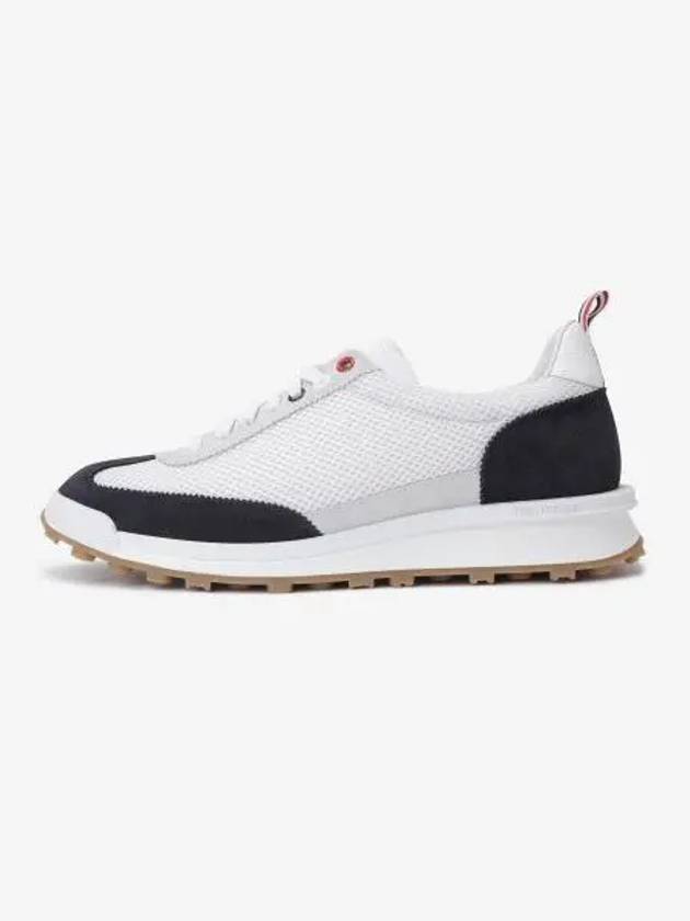 Fine Kid Suede Tech Runner Sneaker Navy - THOM BROWNE - BALAAN 2