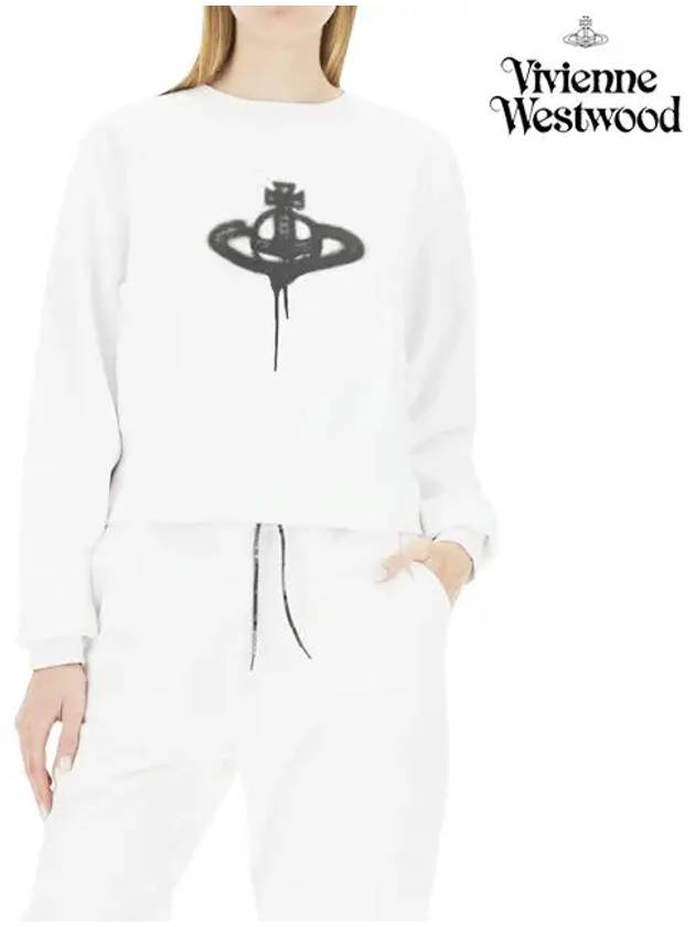 Spray ORB Logo Sweatshirt White - VIVIENNE WESTWOOD - BALAAN 8