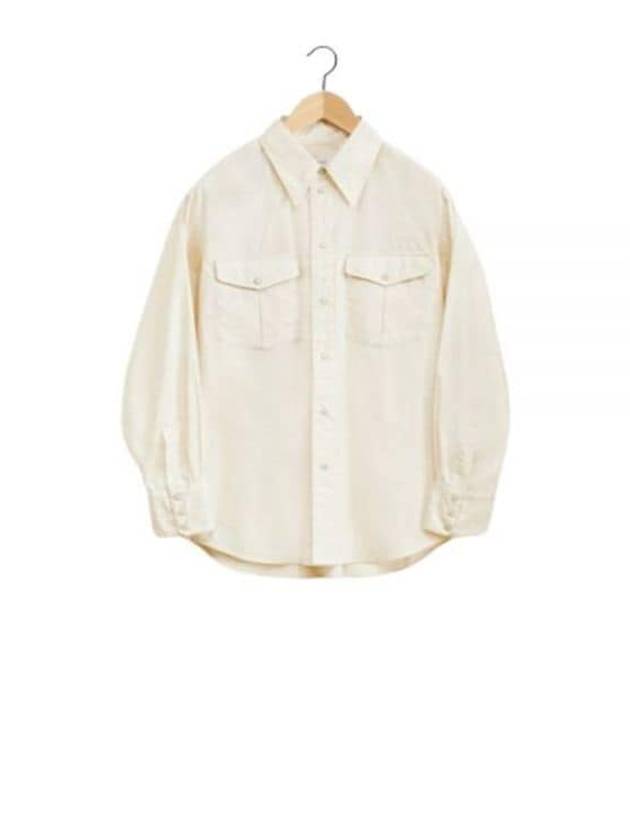 Western Poplin Long Sleeve Shirt Beige - LEMAIRE - BALAAN 2