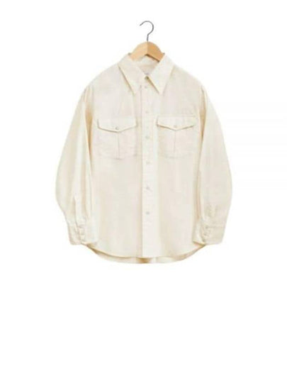 Western Poplin Long Sleeve Shirt Beige - LEMAIRE - BALAAN 2