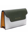 Logo Color Block Saffiano Card Wallet Green - MARNI - BALAAN 4