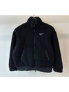 NSW Swoosh Fleece Sherpa Fur Jacket Black - NIKE - BALAAN 7