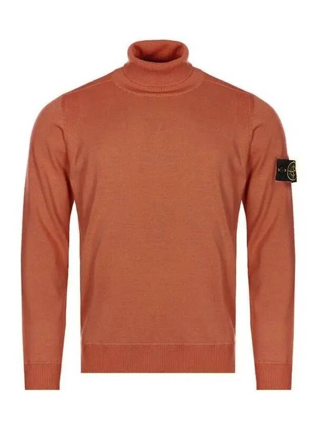 Men's Waffen Patch Light Pure Wool Turtleneck Red - STONE ISLAND - BALAAN 2