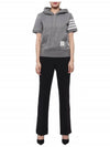 Double Face 4 Bar Short Sleeve Hoodie Grey - THOM BROWNE - BALAAN 4