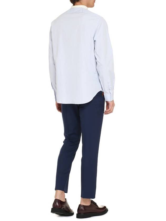 Cotton Poplin Boxy Long Sleeve Shirt Blue - GUCCI - BALAAN 5