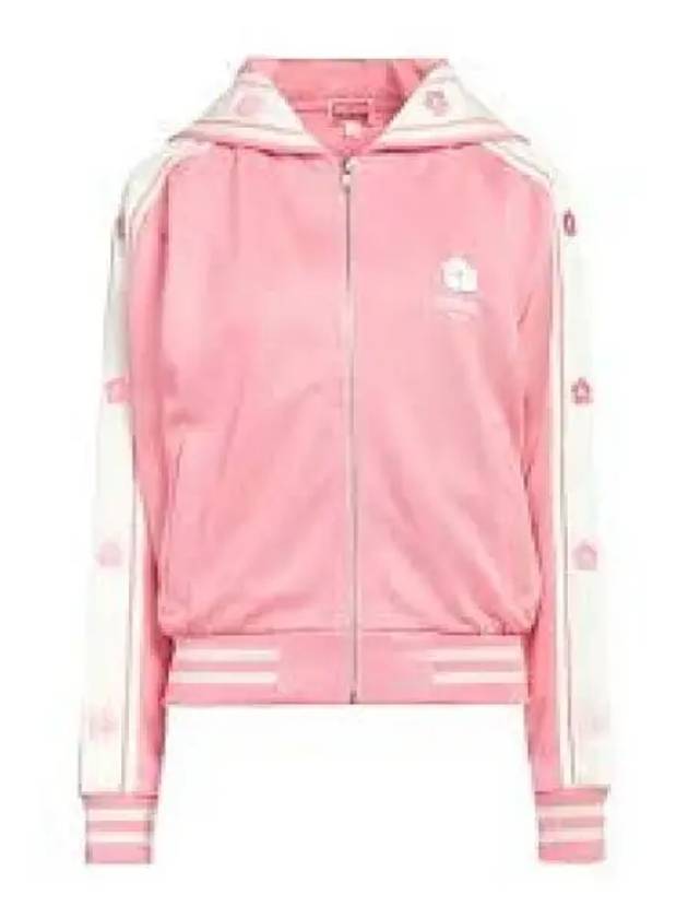 Boke Flower Embroidered Logo Zip-Up Hoodie Pink - KENZO - BALAAN 2